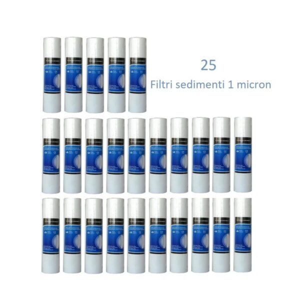 BOX 25 Filtri Polipropilene Sedimenti 1 Micron