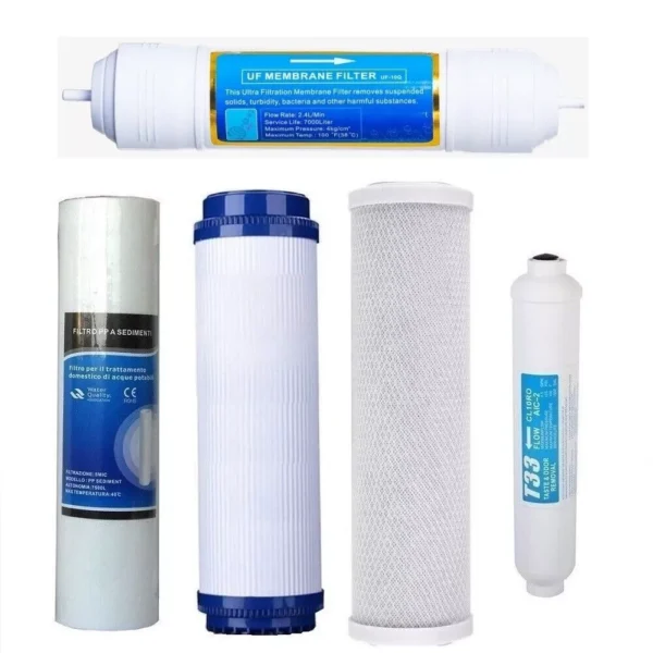 Kit 4 Filtri filtro + membrana per depuratore acqua domestico ultra filtrazione