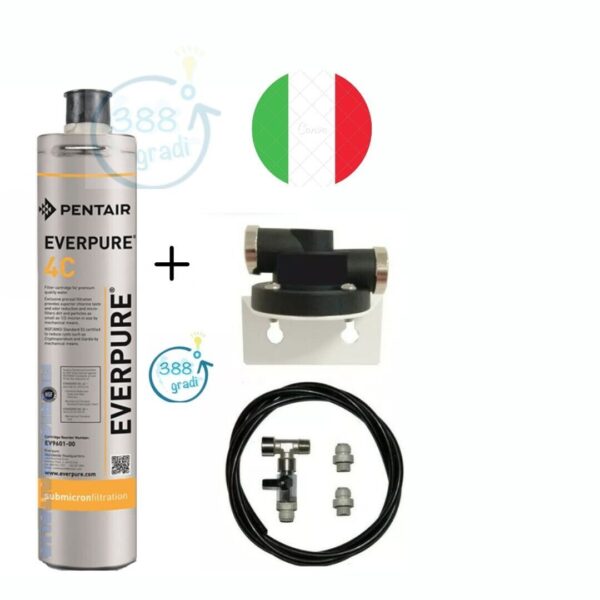 KIT FILTRAZIONE EVERPURE 4C EV960112 FILTRO + TESTATA +RACCORDI