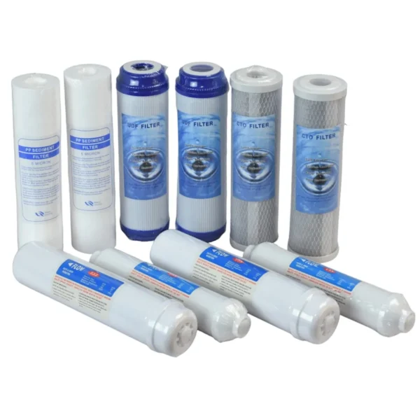 KIT 10 FILTRI CARTUCCEDEPURATORE ACQUA FILTRAZIONE CARBONI UDF PP 5μm