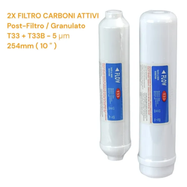 KIT 10 FILTRI CARTUCCEDEPURATORE ACQUA FILTRAZIONE CARBONI UDF PP 5μm - immagine 3