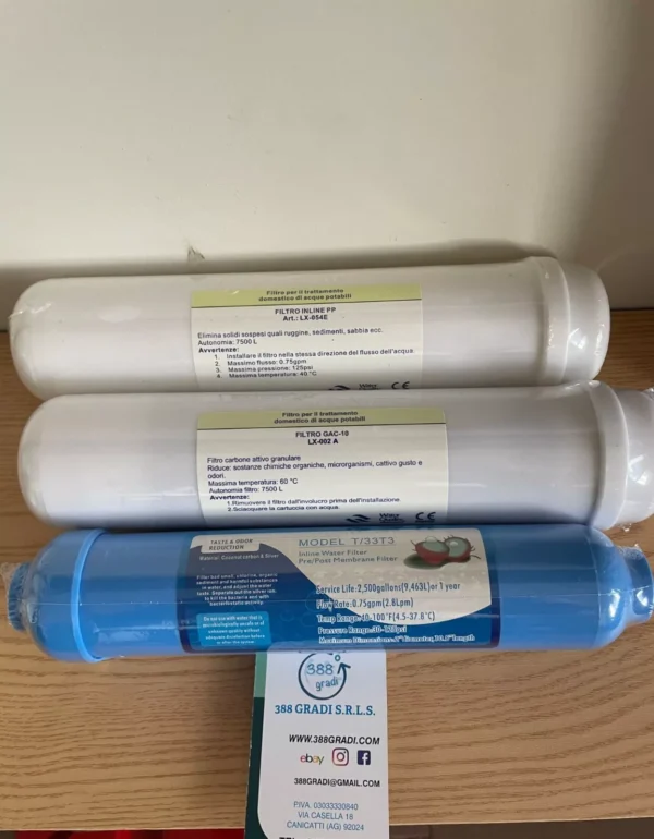 FILTRI kit di ricambio OSMOSI Inversa depuratore Filtro acqua osmosi 3 pezzi t33