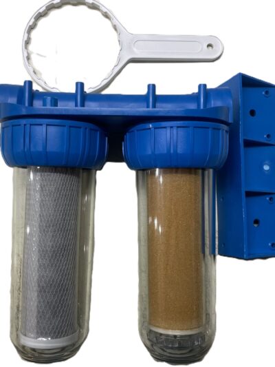 CONTENITORE DOPPIO FILTRO CARBONI ATTIVI + RESINA CATIONICA 3/4