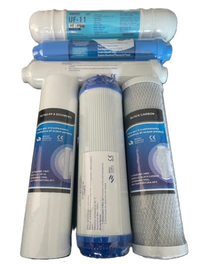 KIT RICAMBIO 6 FILTRI ACQUA ULTRAFILTRAZIONE 6 o 7 Stadi con Membrana Uf-11