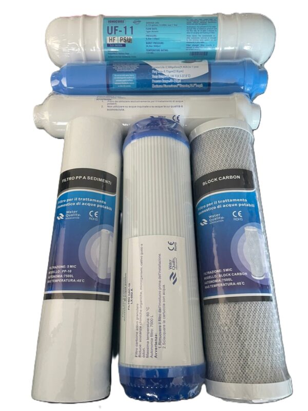 KIT RICAMBIO 6 FILTRI ACQUA ULTRAFILTRAZIONE 6 o 7 Stadi con Membrana Uf-11